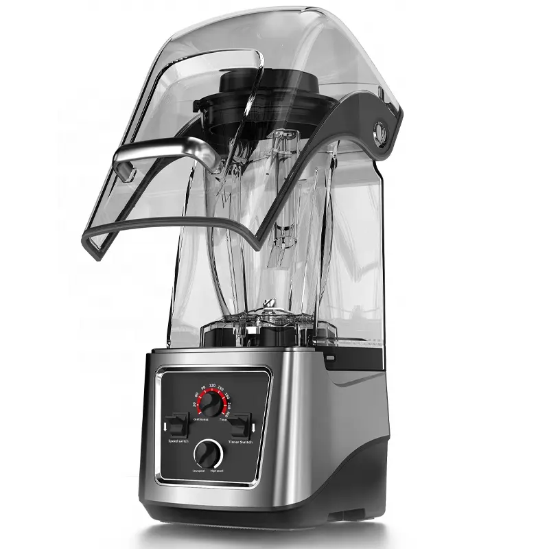 RANBEM OEM ODM Pembuat Jus 1600 Watt 3,8 L Komersial Blender Senyap dengan Pelindung Kedap Suara untuk Dapur