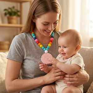 Collier sensoriel pour enfants, jouet de dentition en silicone de qualité alimentaire, anneau de dentition, accessoires de dentition - Product Image 2