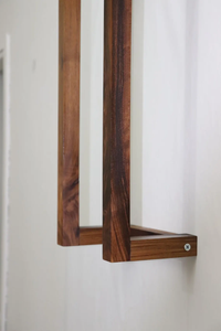 Wall Mounted Wooden Towel Rack With Storage <strong>Shelf</strong> for Bathroom Home Hotel <strong>Natural</strong> Finish Space Saving Organizer - Product Image 3