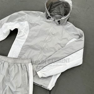 OEM Factory Custom Waterproof Nylon Lightweight Sweatsuit Jogging <b>Zip</b> <b>up</b> <b>Jacket</b> Windbreaker Tracksuit - Product Image 2