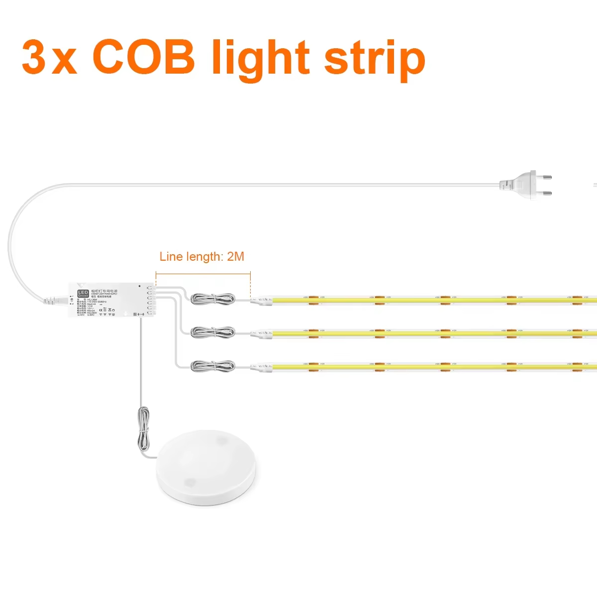 Bande LED 3 lumières chaudes + alimentation
