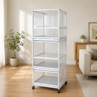 Vente d'usine OEM, fabrication chinoise, cage à oiseaux de qualité supérieure, robuste, durable, bien ventilée, avec cadre en verre solide, grande cage pour perroquet