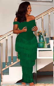 Toptan son seksi parti kapalı omuz zarif püsküller kadınlar kokteyl elbise - Product Image 3