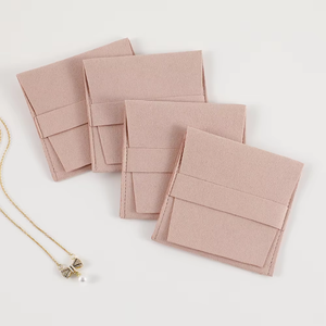 Bolsa de Joyería de Microfibra de 8*8cm con Inserto para Collar, Bolsa de Terciopelo de Alta Calidad para Empaque de Joyería con Logotipo (1) - Product Image 3