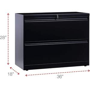 Archivador Lateral de Metal Negro Alera de 36 x 18.63 x 28 Pulgadas con 2 Cajones para Archivos de Tamaño Legal/Carta - Product Image 2