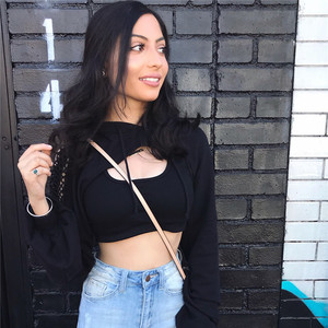 2020 personalizado streetwear hueco de sudaderas con capucha para niña <span class=keywords><strong>pullover</strong></span> Sudadera Mujer - Product Image 4
