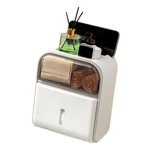 Porte-papier hygiénique double couche de grande capacité, monté au mur, boîte de rangement étanche pour salle de bain - Product Image 2