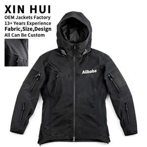 Custom Logo Vintage Fleece Jacket Mens Outdoor Tactical Windproof Techwear Rain Coat 100% Polyester/Cotton for Hiking Fishing - Product Image 1