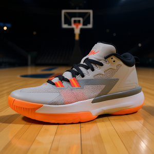 Zapatillas de Baloncesto Nike Jordan Zion 1 para Hombre, Color Gris Humo Claro y Naranja Total, Talla 10.5, Caña Alta, Suela de Goma, Entresuela de Carbono, Malla - Product Image 2