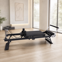 FAPRE Reformer de Pilates Commercial Pliable et Ajustable de Qualité Professionnelle pour Studio, Idéal pour le Remodelage Corporel