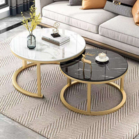 Table basse ronde moderne pour salon avec structure en métal, design durable, haute qualité