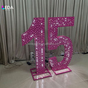 ป้ายไฟ LEDA LED หมายเลข 15 สีชมพู ตกแต่งงานปาร์ตี้ - Product Image 4
