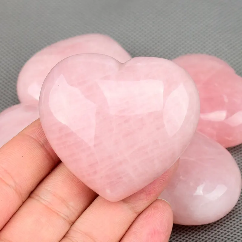 Love Gift Products 100% Natural Gemstone Rose Quartz Big Heart