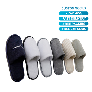 Тапочки для отелей и спа с индивидуальным логотипом, роскошные, экологичные, вышитые, из нетканого кораллового флиса, одноразовые и многоразовые - Product Image 3