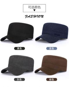 Wholesale Winter <b>Flat</b> Top Sports <b>Caps</b> Warm Thick Baseball <b>Cap</b> for <b>Men</b> Daily Fashion Dress - Product Image 3