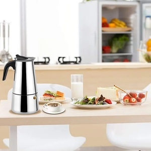 Cocina Camping Acero inoxidable Greca <span class=keywords><strong>Cafetera</strong></span> Moka Pot para café italiano <span class=keywords><strong>y</strong></span> cubano Brewing Cafeteras - Product Image 6