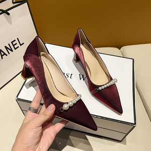 Nuove Scarpe Estive da <span class=keywords><strong>Sposa</strong></span> di Alta Qualità per Donna, Tacco Quadrato Antiscivolo Traspirante con Aumento di Altezza - Product Image 3