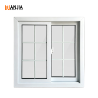 Ventanas Interiores Panorámicas de Vidrio Templado con Diseño de Rejilla, Ventanas Corredizas de UPVC Insonorizadas para Sala de Estar