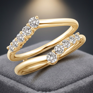 Bague de fiançailles et de mariage classique de luxe pour femme en or jaune avec diamant de laboratoire taille brillant, or 10K 14K 18K, argent 925 935 - Product Image 1