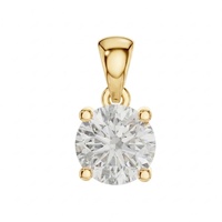 Elegante Colgante de Diamante de Laboratorio de 1ct/2ct, Corte Brillante, Certificado IGI, Oro Amarillo Sólido de 18K, Minimalista, con Cuatro Puntas, para Uso Diario