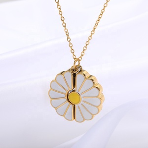Nuovo You Are My Sunshine Sunflower collana <span class=keywords><strong>gioielli</strong></span> moda placcato oro Open Lettering gocciolante olio fiore ciondolo collana margherita - Product Image 4