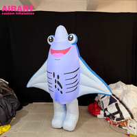 Costume de requin gonflable au design le plus récent, accessoires de costume de poisson gonflable