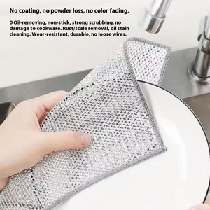 Vente directe usine : Chiffon en nylon argenté sans huile pour nettoyage de cuisinières et de plaques de cuisson en acier inoxydable - Product Image 3