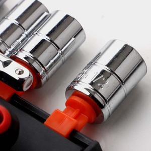 Small Flyback Socket Wrench Set 14 Piece Metric 1/4 Inch Ball Hex Auto Repair Tool Combination - Product Image 1