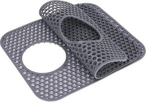 Alfombrilla protectora de silicona para fregadero, accesorio plegable antideslizante y resistente al calor para el drenaje trasero del fregadero de cocina, rejilla para el orificio inferior. - Product Image 3