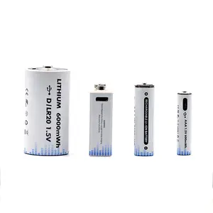 Piles AA AAA rechargeables NIMH batterie avec Type C D 2/3 usb USB Logo personnalisé PVC boîte paquet charge rapide