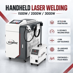 HYMAC Water Cooled Handheld Fiber Laser <strong>Welding</strong> <strong>Machine</strong> 1.5-3KW SUP23T Torch <strong>Welding</strong> Cleaning Cutting Steel Aluminum 1 Year - Product Image 1