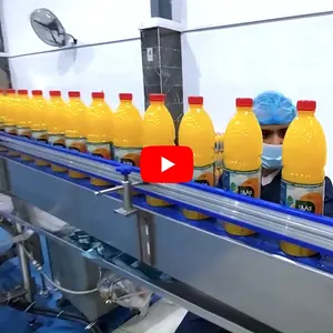 Voll automatische Fruchtsaft getränke herstellung Abfüllanlage Produktions linie Plastik flasche Saft Heißfüll kappen maschine