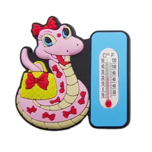 Gadget regalo serpente magnete frigorifero 3D morbido Pvc promozionale magnete per frigo termometro