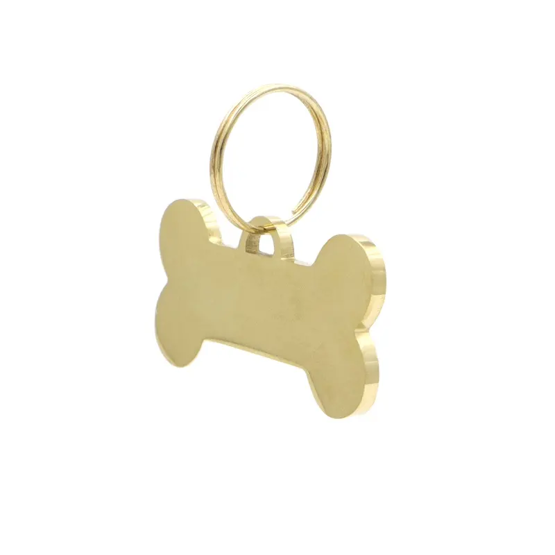 Etiquetas de identificación de perro con grabado de Metal de acero inoxidable con logotipo personalizado, placa de identificación de forma de hueso, etiqueta de perro mascota
