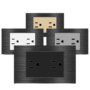 Aluminum Brushed Black Panel US Standard 5/6 Outlets 110V-250V 20A One-piece Six-hole Socket White Gray Gold - Product Image 1