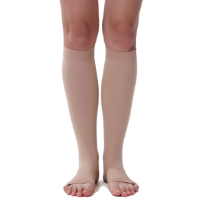 23-32mmhg Beige sotto il ginocchio <span class=keywords><strong>calze</strong></span> a compressione Anti Dtv a punta aperta - Product Image 3