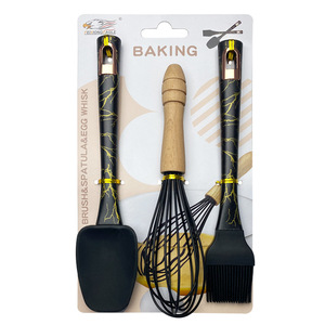 Ensemble de 3 ustensiles de pâtisserie <span class=keywords><strong>pour</strong></span> la maison : pinceau en silicone, spatule, fouet à œufs, accessoires de cuisine, <span class=keywords><strong>emporte</strong></span>-pièces <span class=keywords><strong>pour</strong></span> gâteaux et crèmes - Product Image 1
