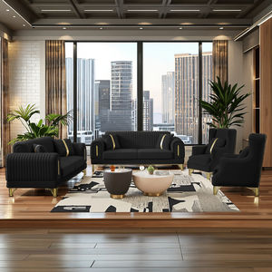 Juego de sofá de lujo moderno 2 + 3 con mechones para sala de estar Rom, venta al por mayor, nuevo estilo, sillas + sofá, juego de sala de estar y pasillo de Hotel - Product Image 4