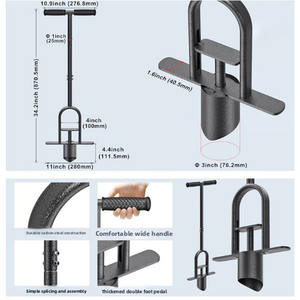 Pelle à semis à long manche en acier au carbone, perforateur de <span class=keywords><strong>trous</strong></span>, <span class=keywords><strong>outil</strong></span> agricole multifonctionnel avec poignée en caoutchouc et revêtement en poudre - Product Image 5