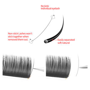 XIUSUZAKI Volumen Professionelle Weiche Nerz-Kaschmir Wimpernverlängerungen Trays Einzelne Mattschwarze Individuelle Klassische Wimpern - Product Image 4