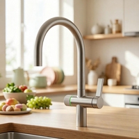 Dispensador de Agua 3 en 1 para Debajo del Fregadero, con Agua Fría, Caliente y Gasificada, con Grifo Mecánico