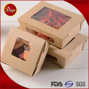 Hamburger Snack Fast Food scatola di carta Sandwich personalizzato scatola di imballaggio carta Kraft Logo personalizzato <span class=keywords><strong>da</strong></span> <span class=keywords><strong>asporto</strong></span> torta usa e getta - Product Image 3