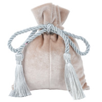 Pochette de luxe en velours doré avec cordon de serrage, décorée d'un pompon, en flanelle douce, pour bijoux, parfums et emballages cadeaux