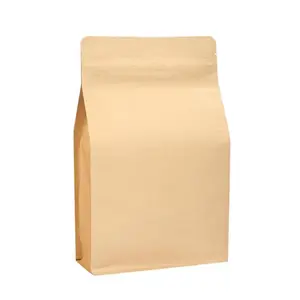 2020 Popular Brown Kraft Paper Coffee Packaging Bag Stand Up Pouches