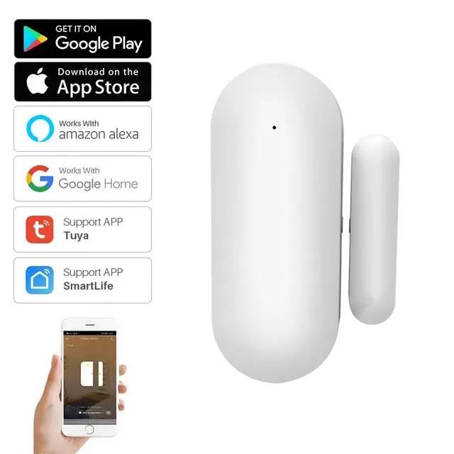 Mejor precio Tuya Wifi Sensor de puerta Sensor magnético de ventana de puerta alarma Sensor de puerta Wifi inteligente