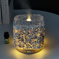 Nouveauté Diffuseur d'arômes en bois de terrazzo 200 ml Diffuseur de pierre Diffuseur ultrasonique d'huiles essentielles en terrazzo pour l'aromathérapie