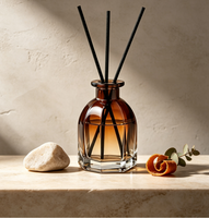Flacon diffuseur élégant en verre ambré avec col scellé pour l'emballage d'huiles essentielles et d'aromathérapie domestique