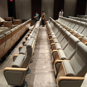 Silla Moderna de Auditorio con una Sola Base y Tablero de Escritura, Silla Multifuncional para Escuelas, Teatros, Iglesias, Tapizada en Tela - Product Image 2