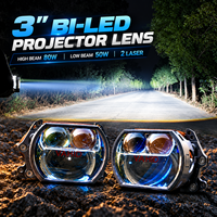 VAHID Lentille de projecteur Bi-LED MS2 à double faisceau 6000K 12V pour mise à niveau de phares Plug & Play H4/H7/H11/9005/9006