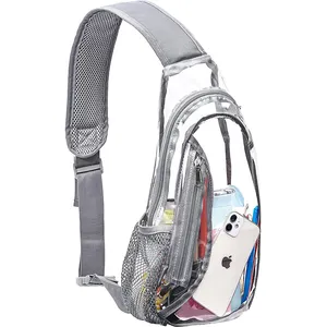 Custom Brand Dry Bag Supplier Transparent PVC One Shoulder Sling Pack For Man And Women